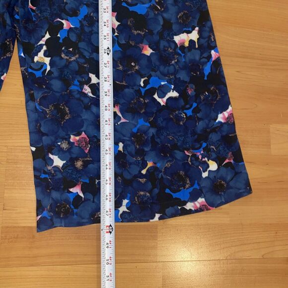 Anthropologie "Seen Worn Kept" Blue Floral V Neck Floral Wide‎ Leg Jumpsuit - 4 - Picture 12 of 14